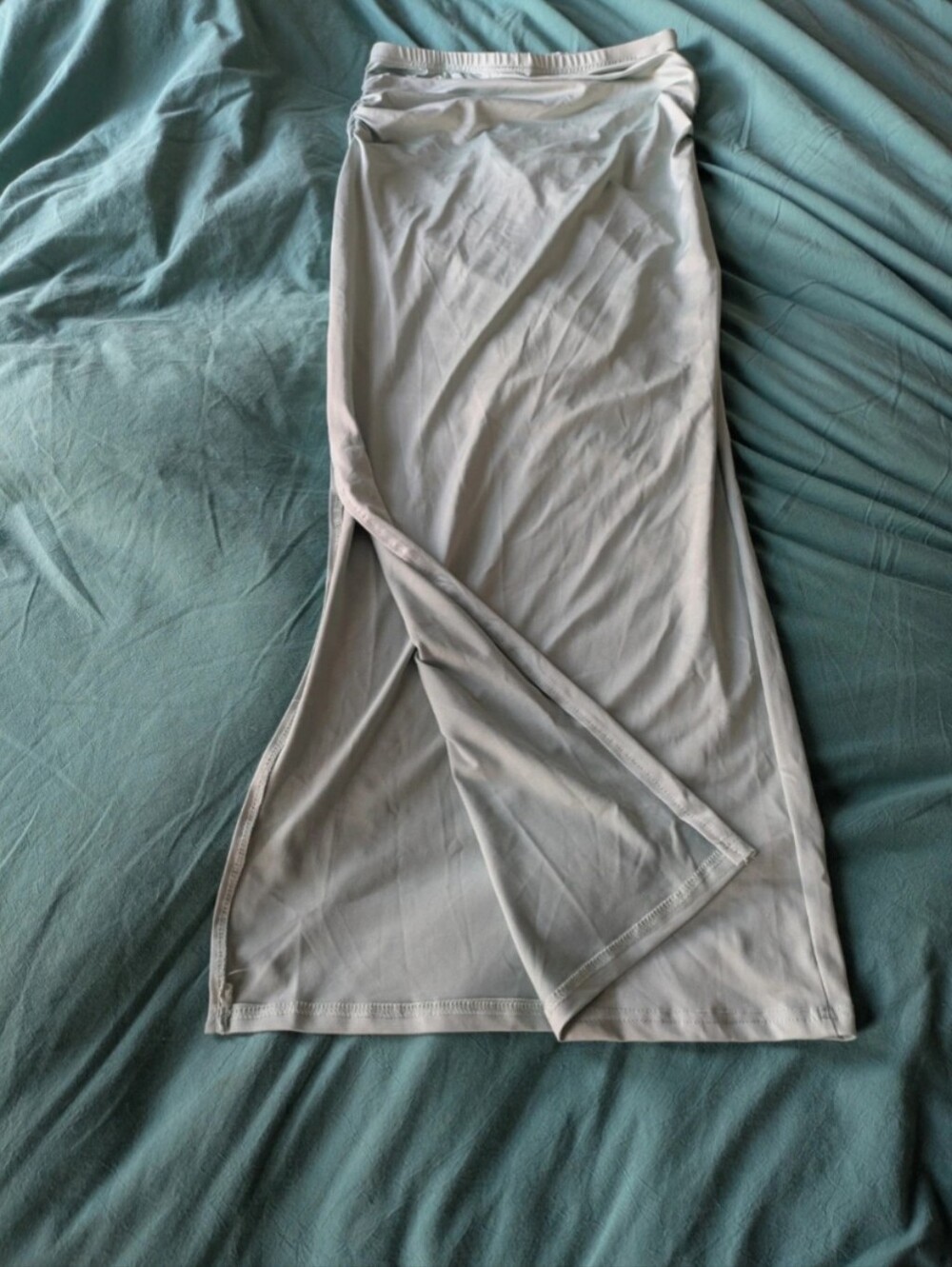 Sage Satin Skirt L